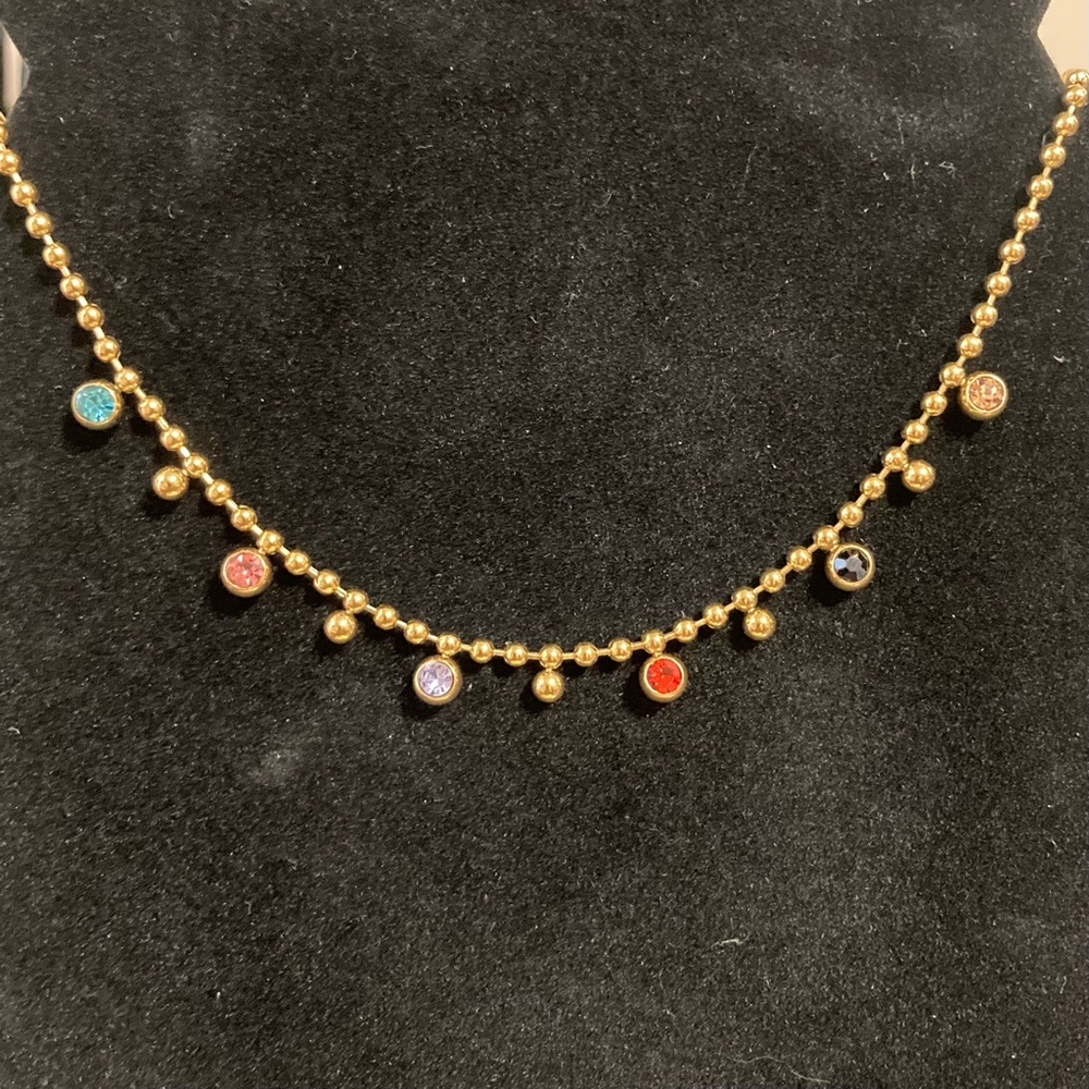 GOLD PLATED STAINLESS STEEL BEADED NECKLACE